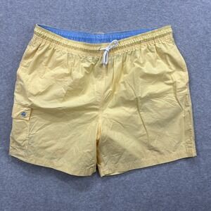 Brooks Brothers 346 Board Shorts Mens XXL Yellow‎ Cargo Beach Swim Trunks Surf